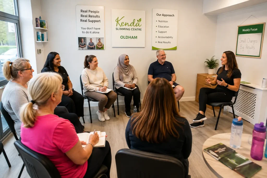 Adults attending walk-in weight loss classes as part of a weight loss program in Oldham